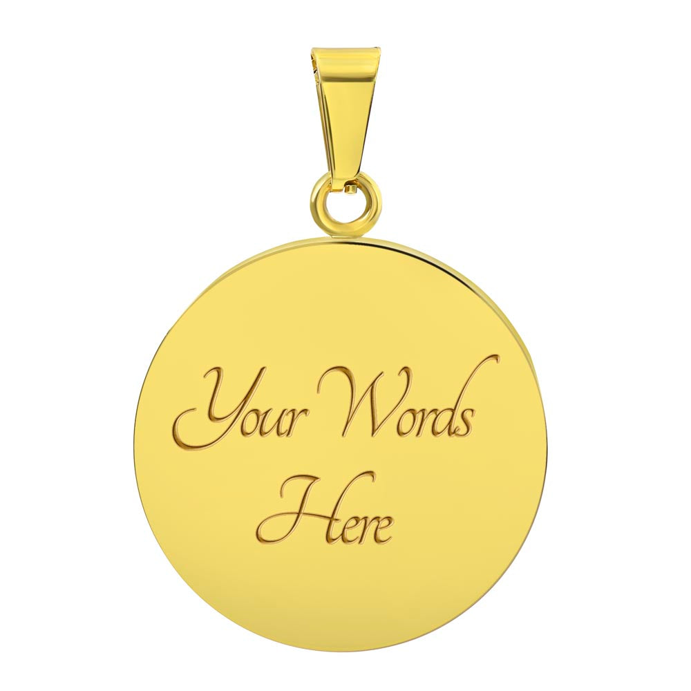 The best is yet to come gradient Circle Graphic Necklace