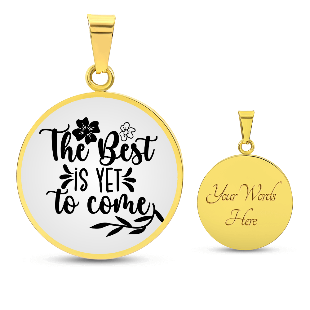 The best is yet to come gradient Circle Graphic Necklace