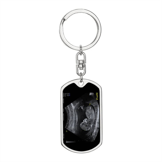 Sonogram Dog Tag Keychain