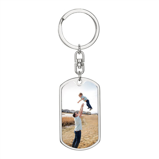 Father and Son Dog tag with swivel keychain