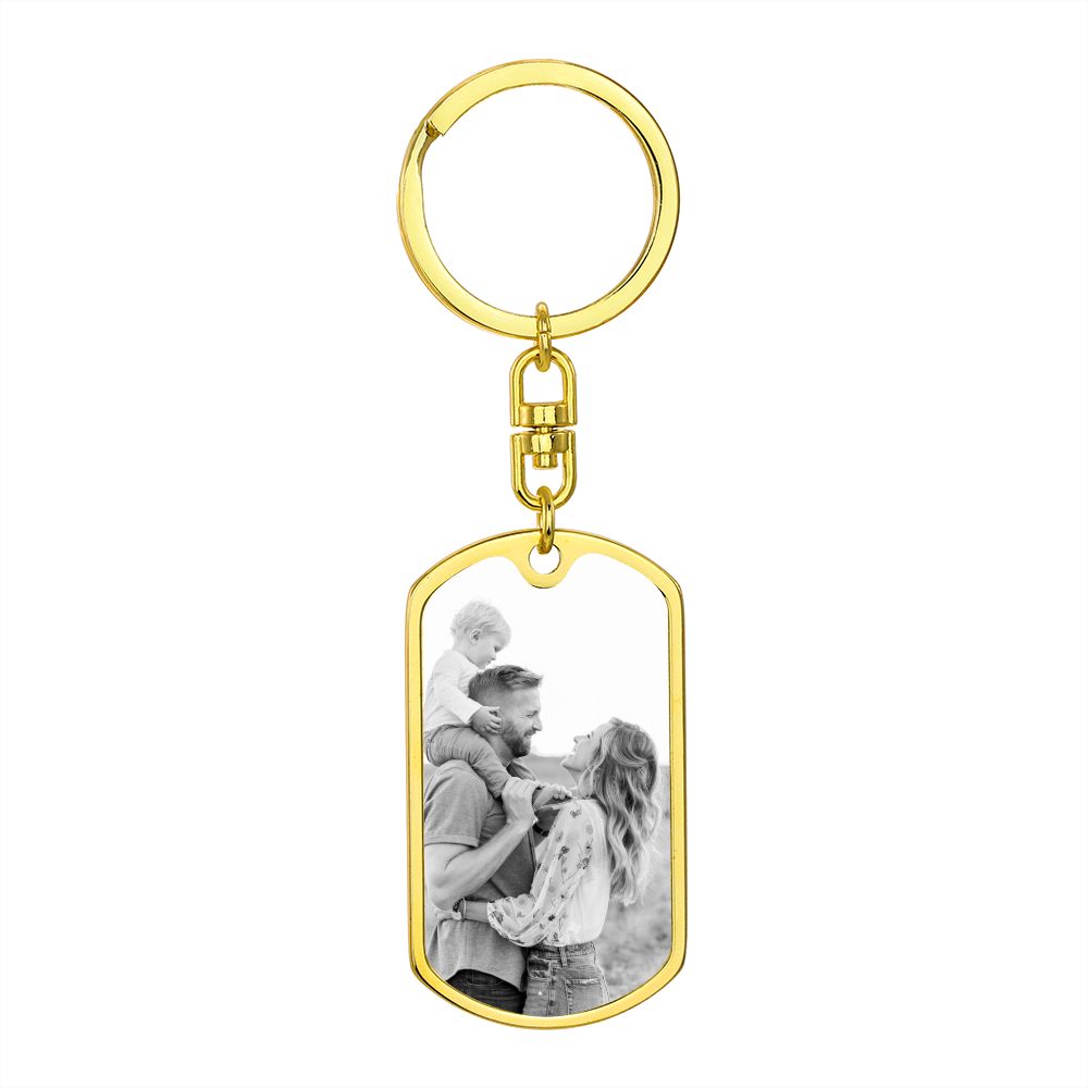 Family Photo Dog tag with swivel keychain