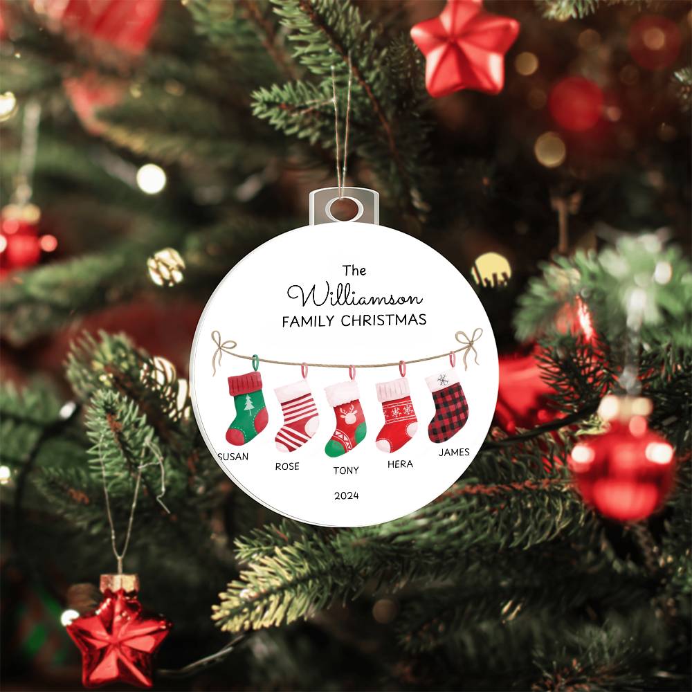 Family Christmas ornaments, Personlize with Family last name and family members name