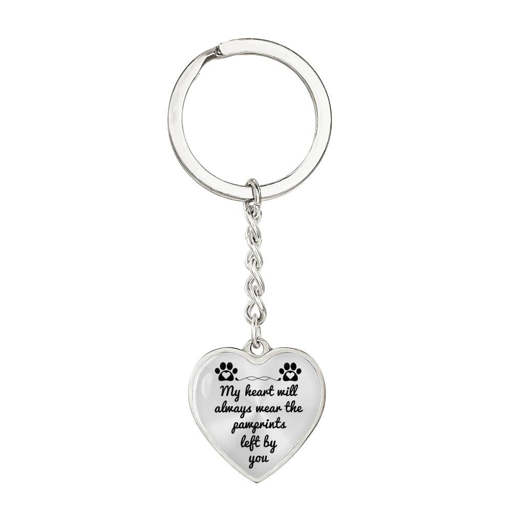 Pawprints pet memorial keychain
