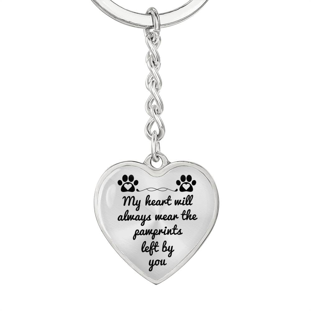 Pawprints pet memorial keychain