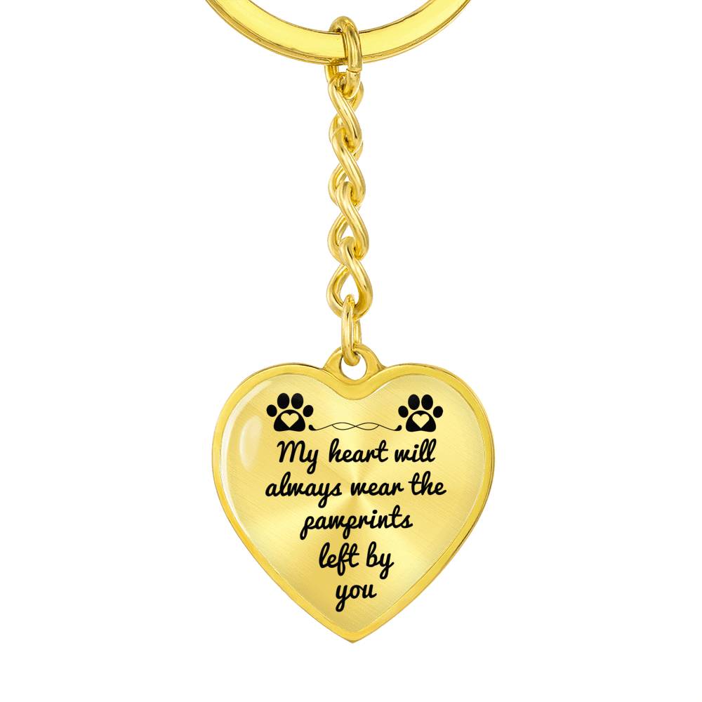 Pawprints pet memorial keychain