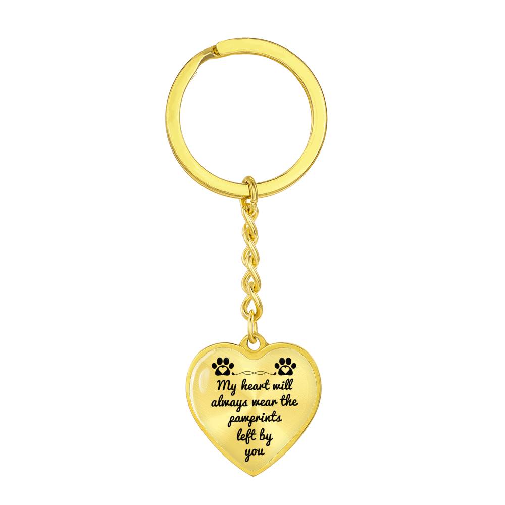 Pawprints pet memorial keychain