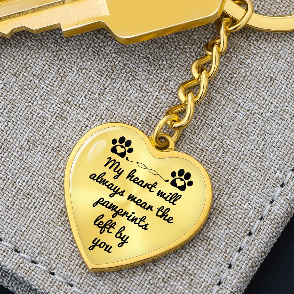 Pawprints pet memorial keychain