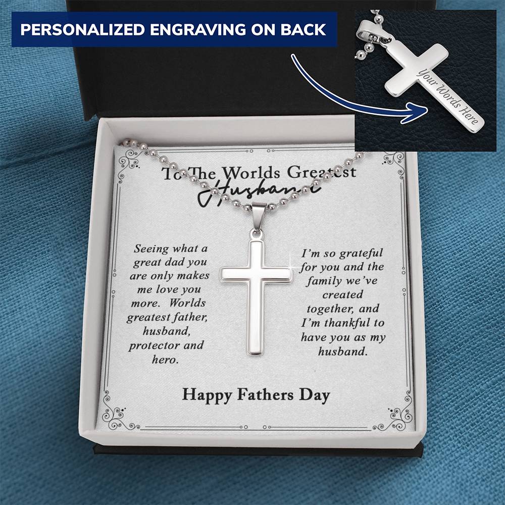 Worlds Greatest Dad Cross Necklace