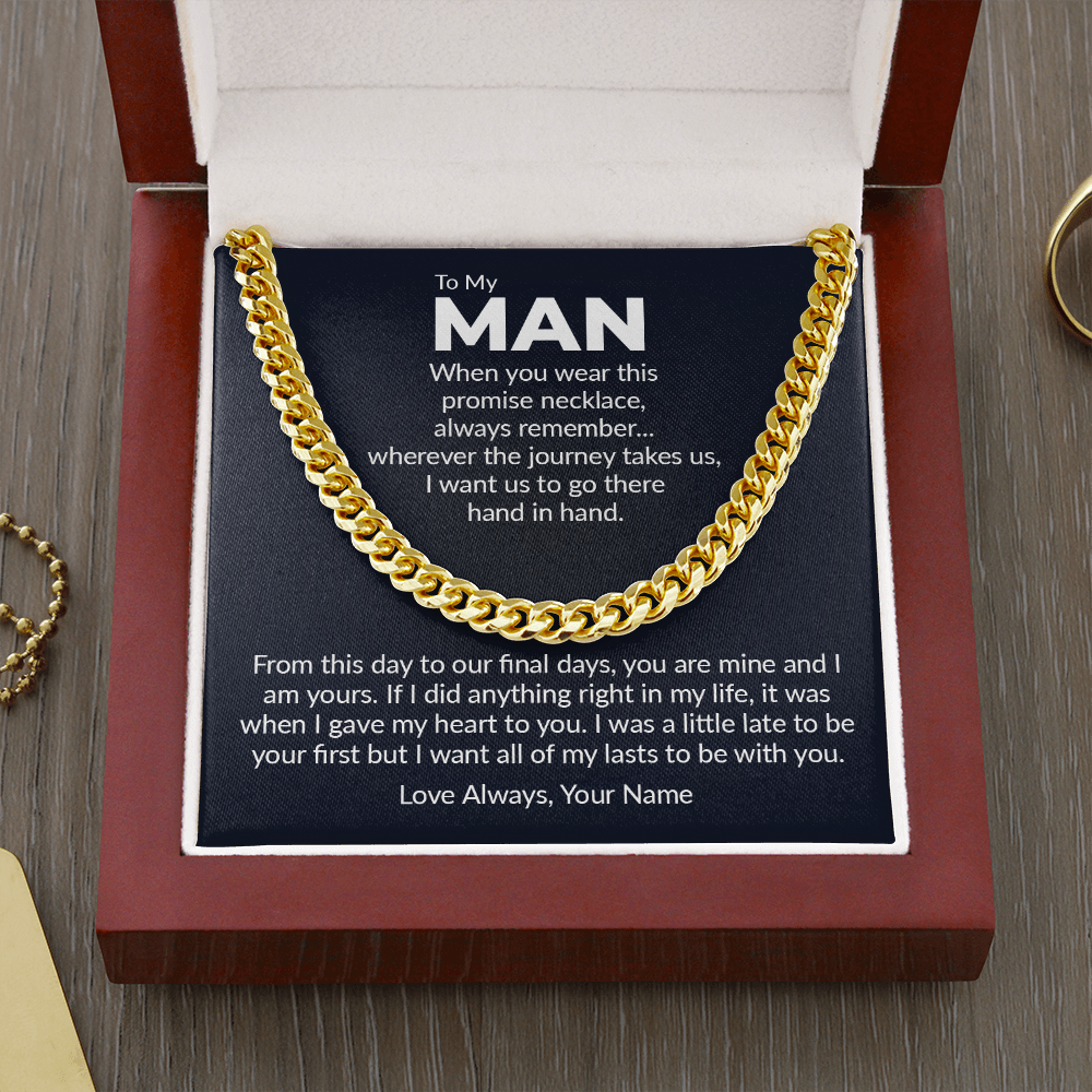 Personalized to my man, promise necklace