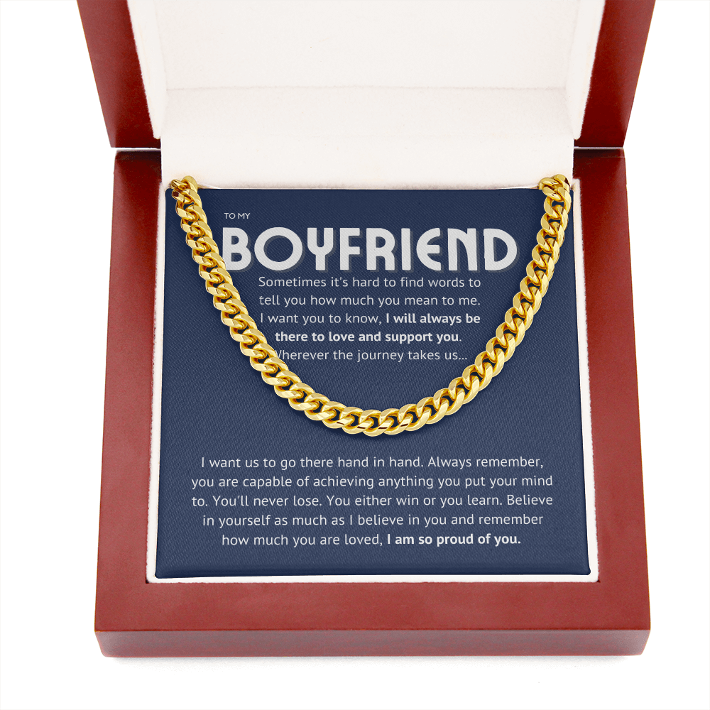 To my boyfriend - proud of you II Cuban link, blue