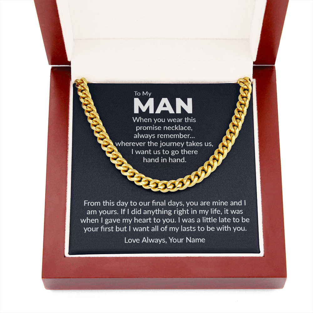 Personalized to my man, promise necklace