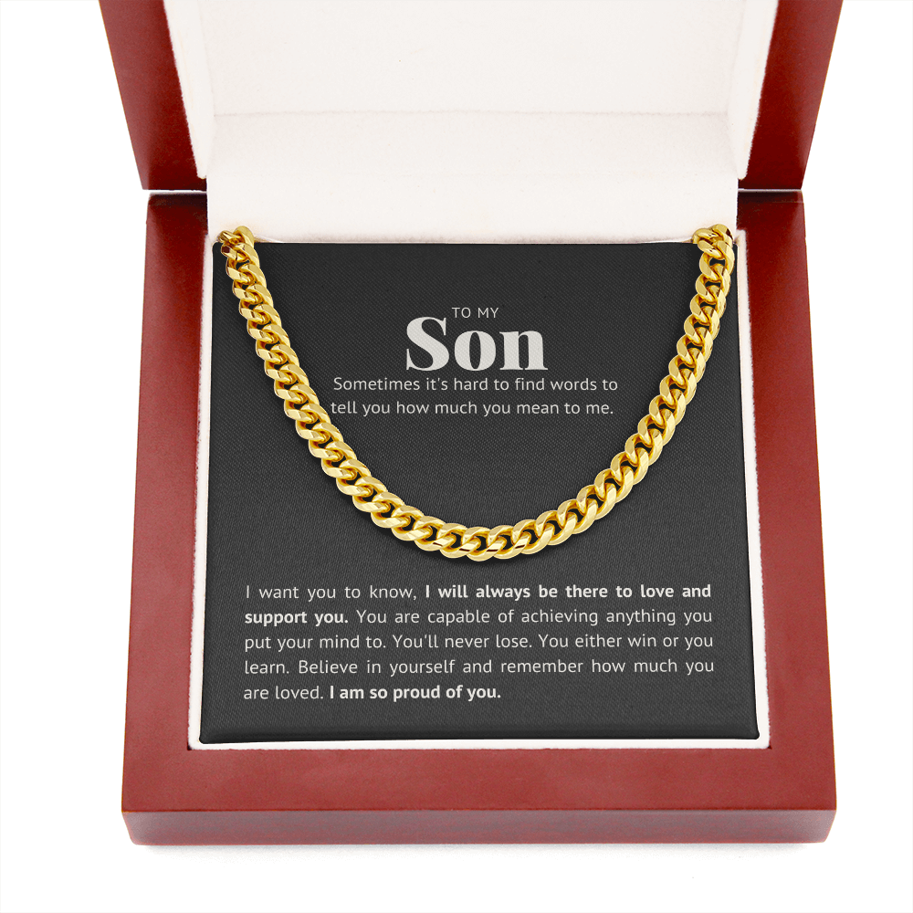 Hard to find the words, For Son