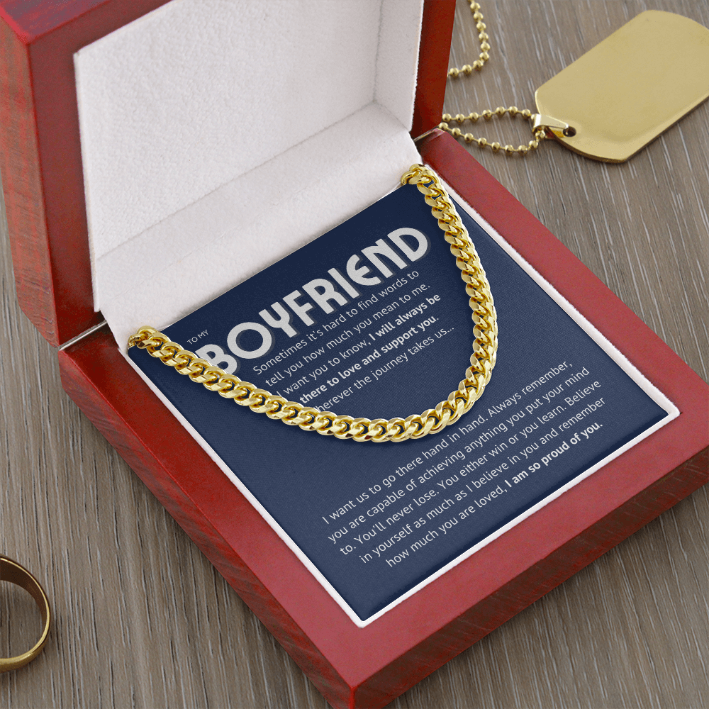 To my boyfriend - proud of you II Cuban link, blue