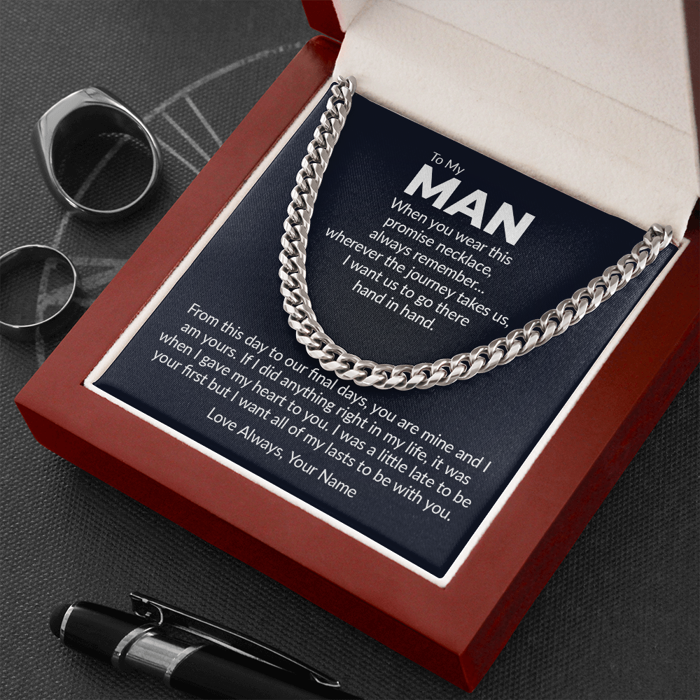 Personalized to my man, promise necklace