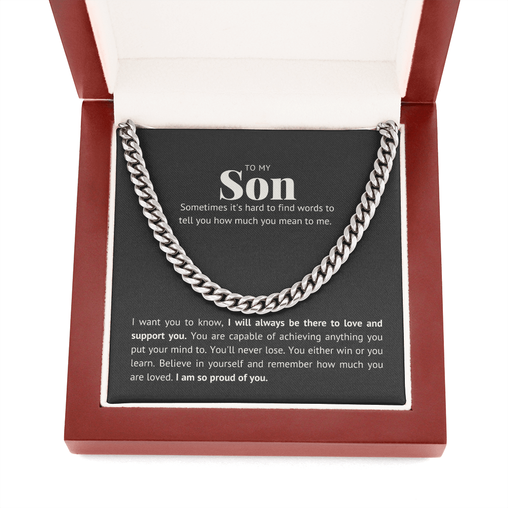 Hard to find the words, For Son