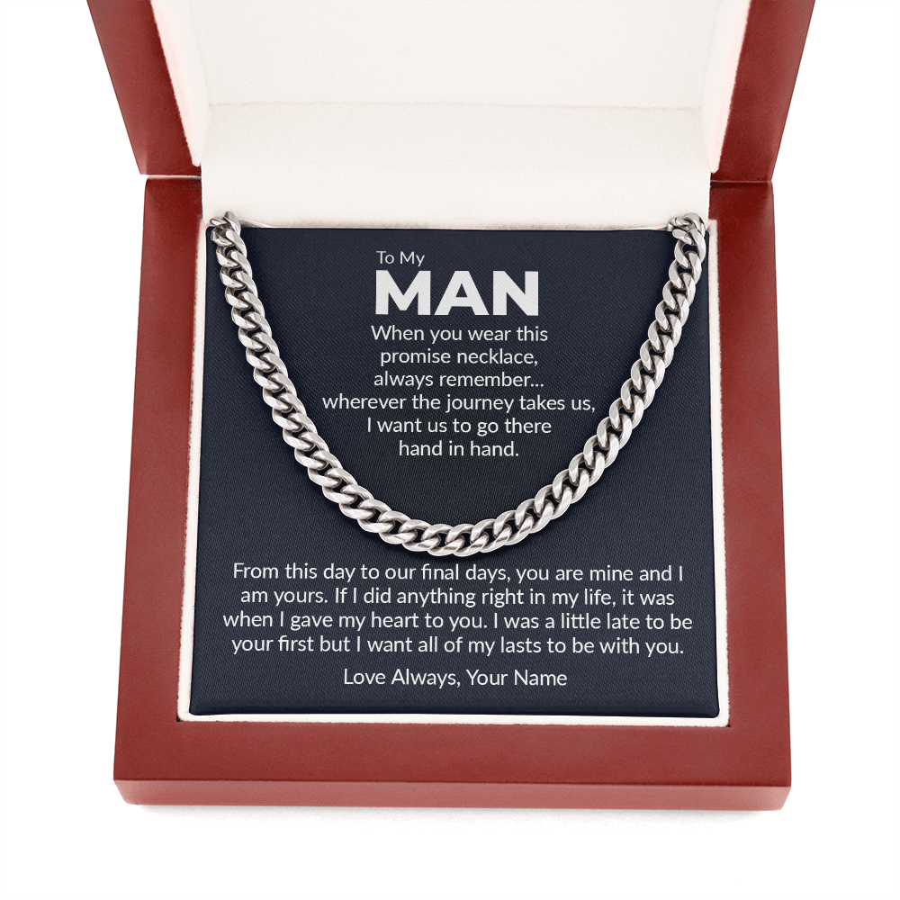 Personalized to my man, promise necklace