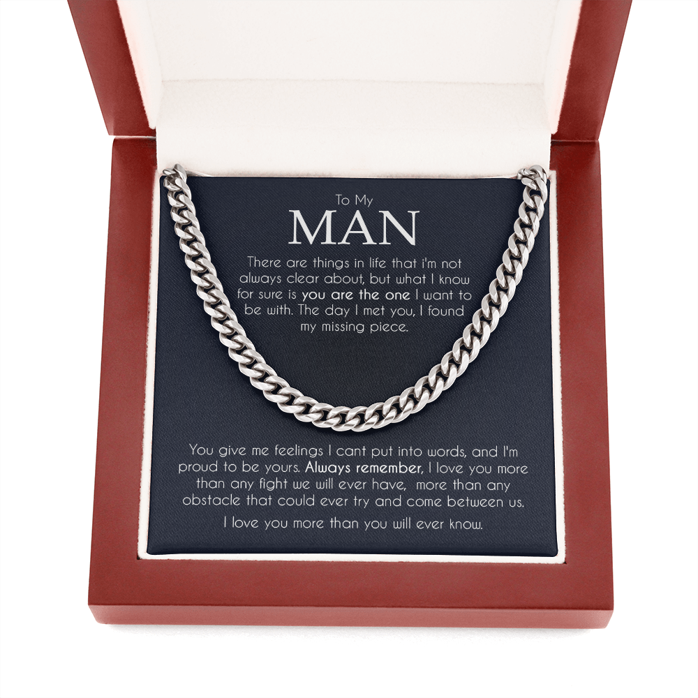 To my man, you are the one