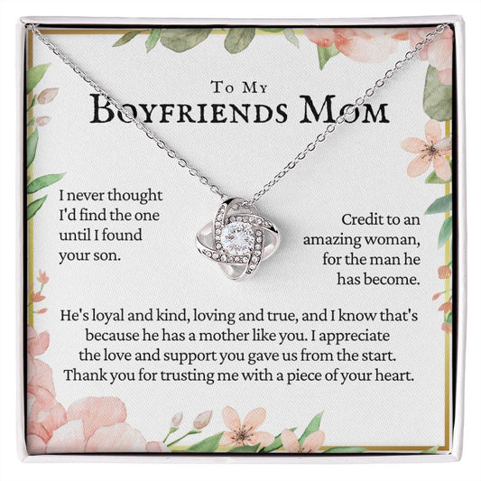Boyfriends Mom, i never thought, deep floral frame