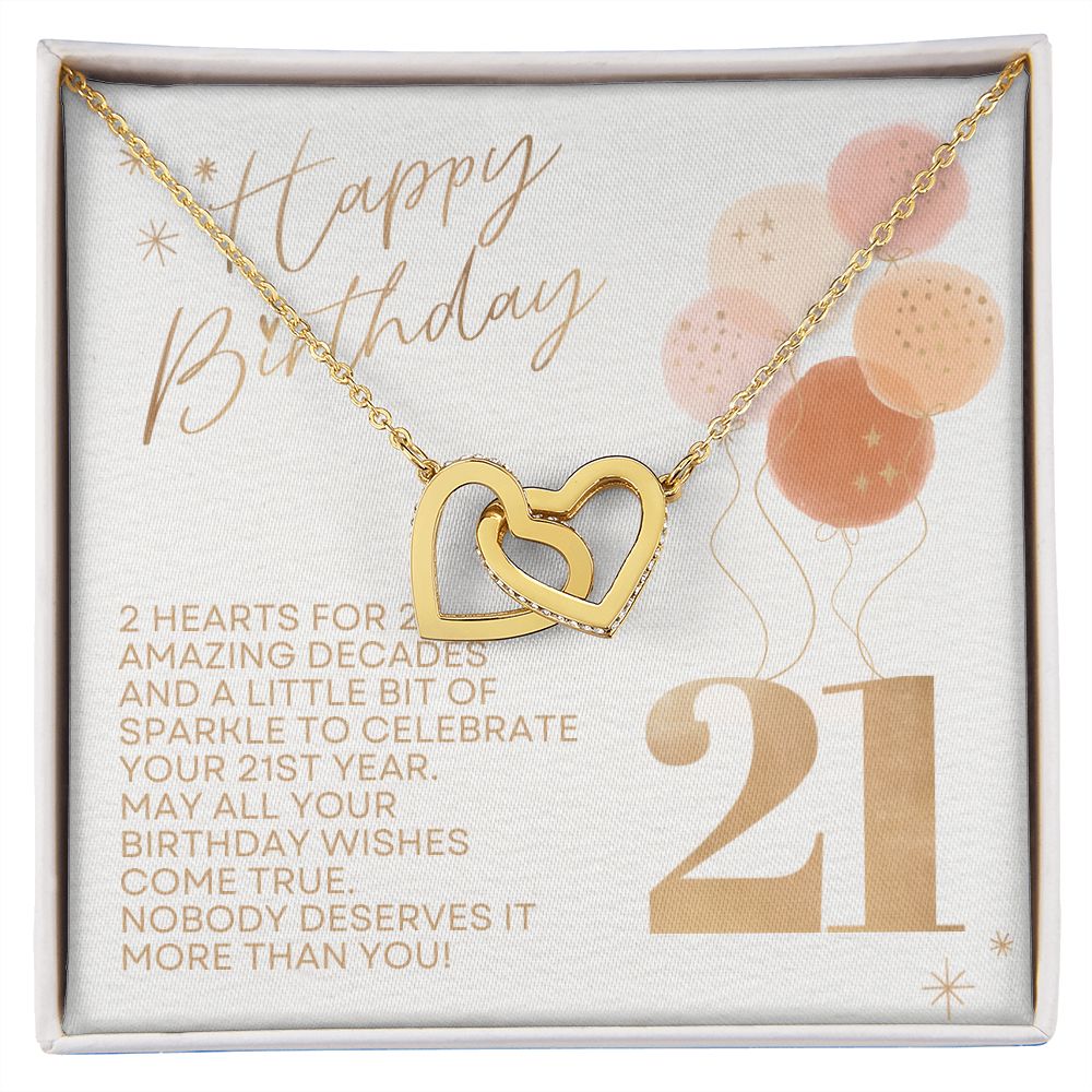 21st bday gift for her, Balloons, 2 Hearts 2 Decades