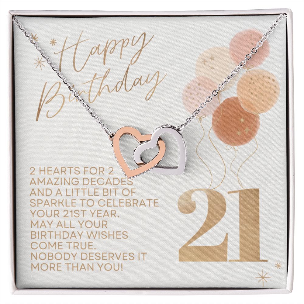 21st bday gift for her, Balloons, 2 Hearts 2 Decades