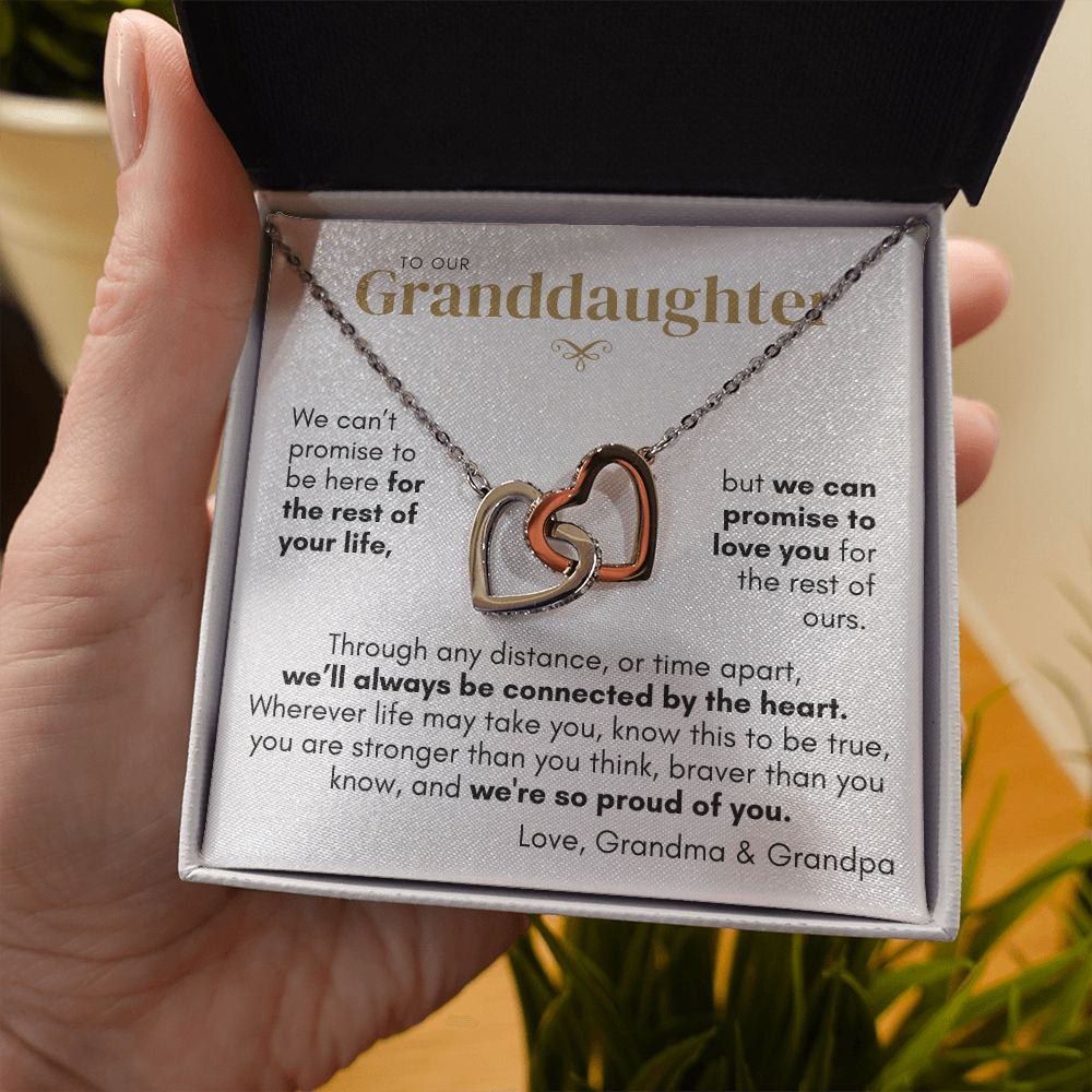 To Granddaughter from us, Connected by Heart