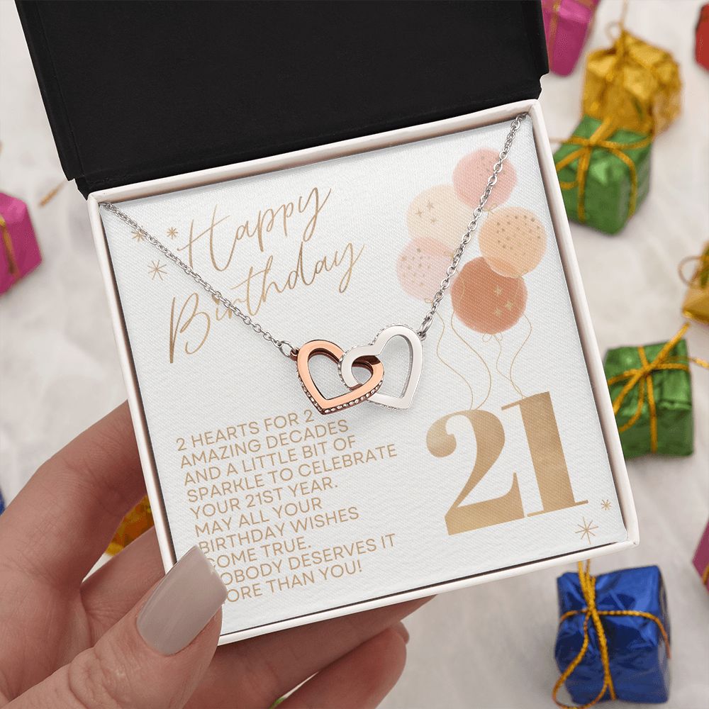 21st bday gift for her, Balloons, 2 Hearts 2 Decades