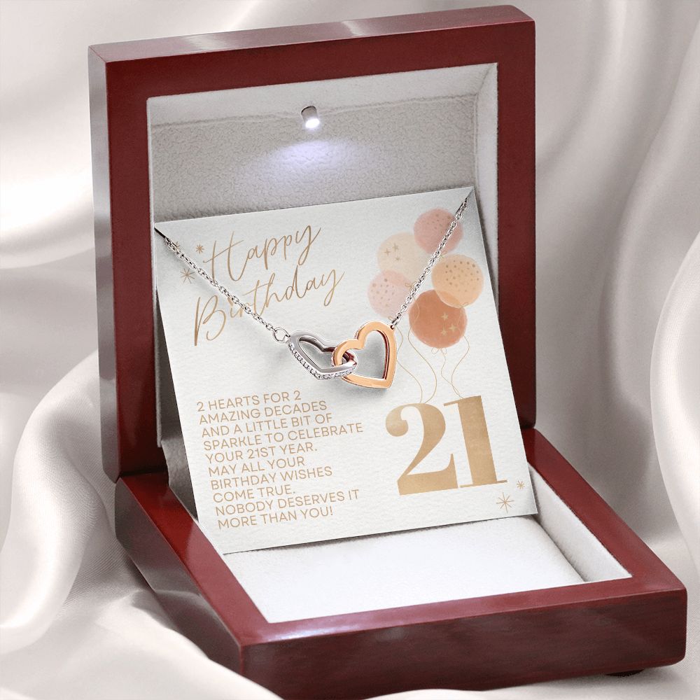 21st bday gift for her, Balloons, 2 Hearts 2 Decades