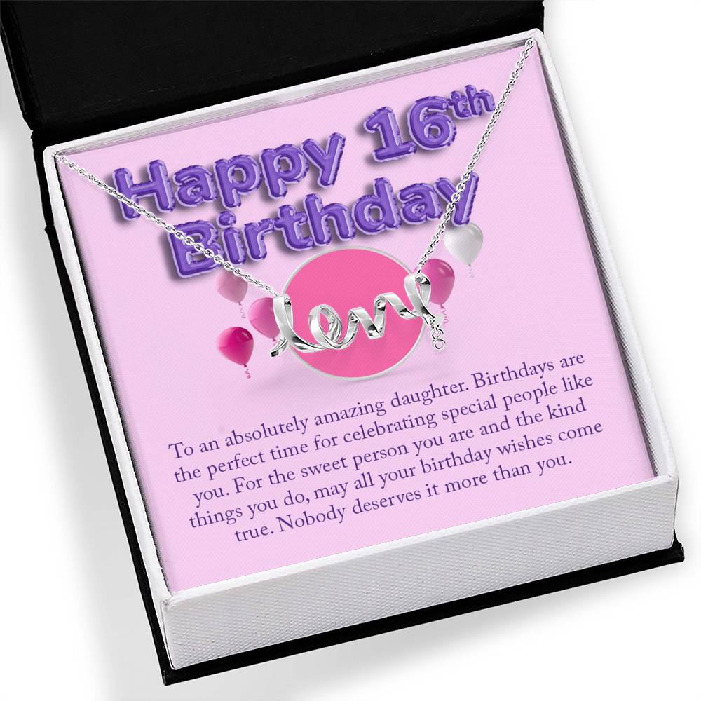 16 Birthday - to daughter - Purple Balloons - v1 LV