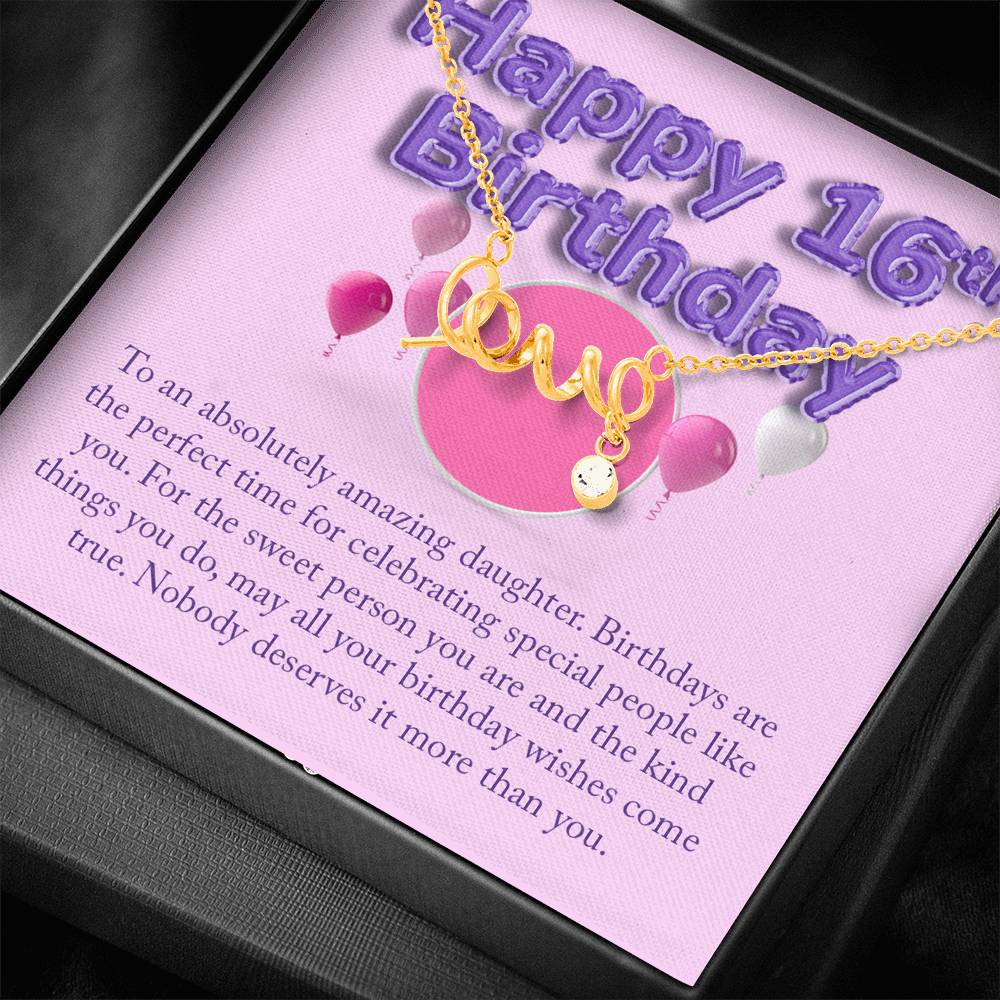 16 Birthday - to daughter - Purple Balloons - v1 LV