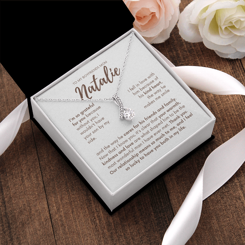 Personalized - To my Boyfriends mom, Your son by my side, Bfm4 brown