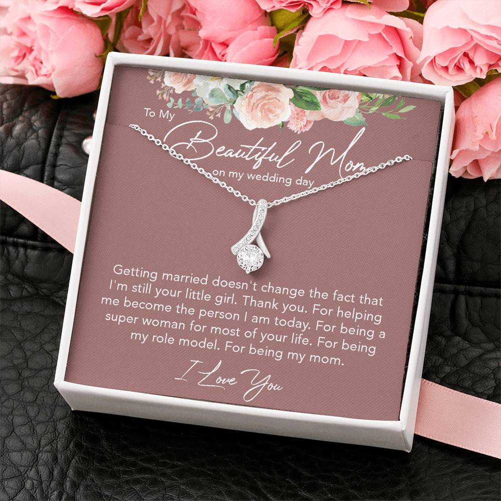 To mom on wedding day, wine, burgundy