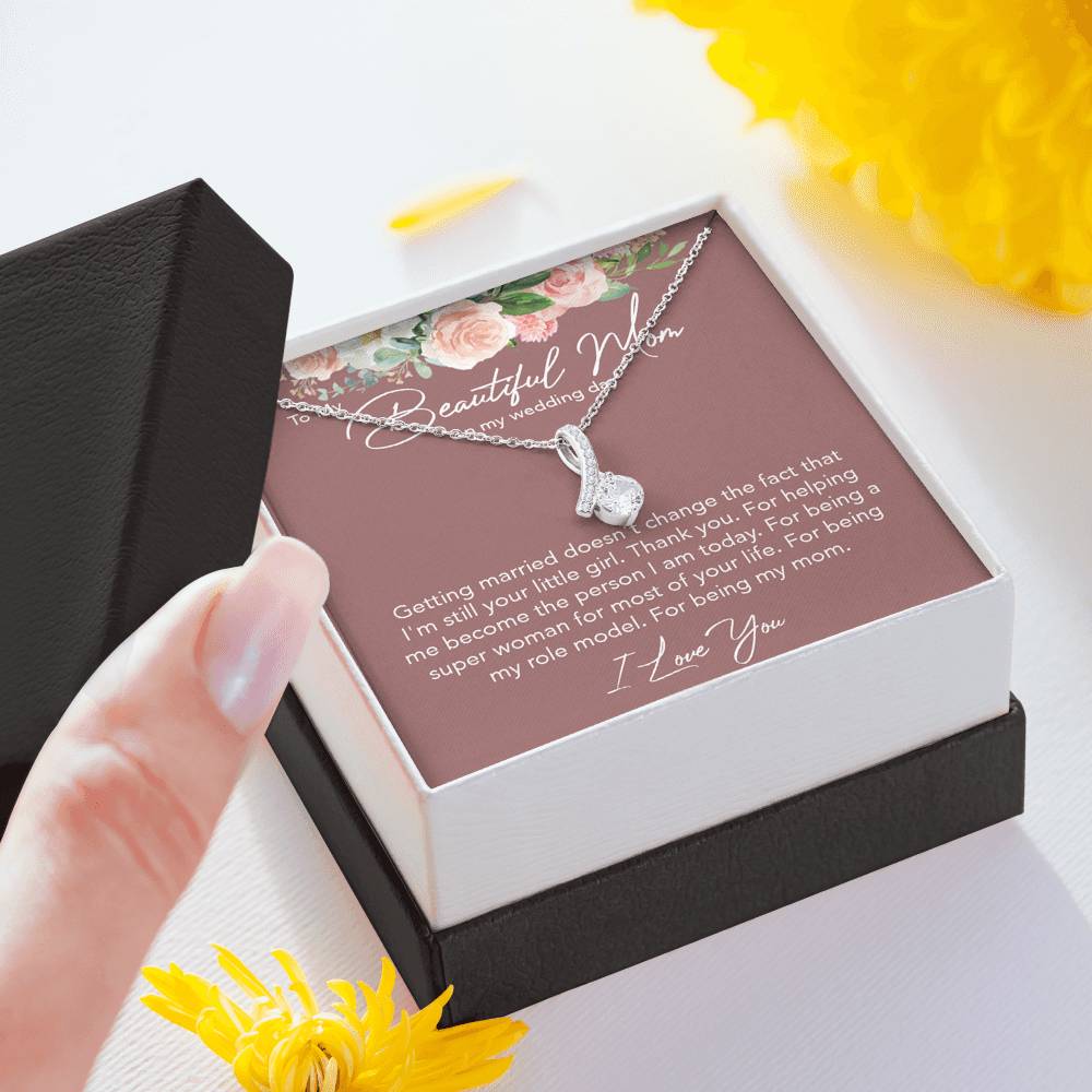To mom on wedding day, wine, burgundy