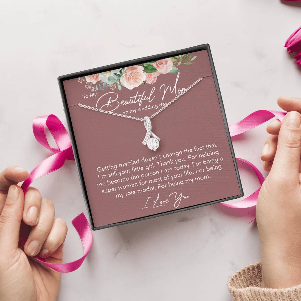 To mom on wedding day, wine, burgundy