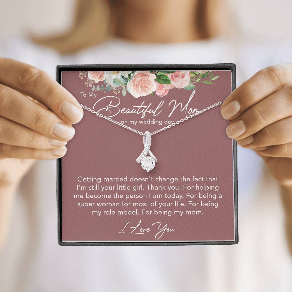 To mom on wedding day, wine, burgundy